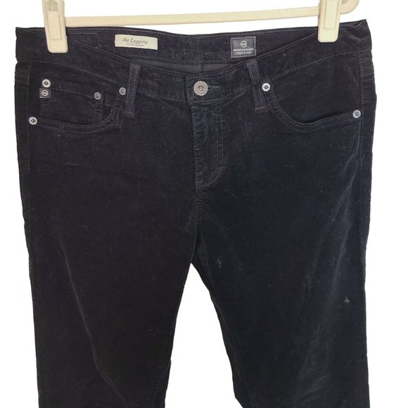 AG Adriano Goldschmied Womens 31R Black Velvet The Legging Super Skinny Jeans - Picture 3 of 11